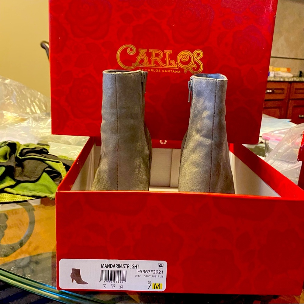 Carlos by Carlos Santana Mandarin Booties, size 7, sand (gray), worn twice